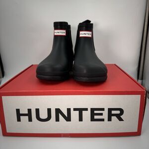 Hunter Women's Original Short Boot Chelsea Black US 6 Waterproof, Rain Boot New